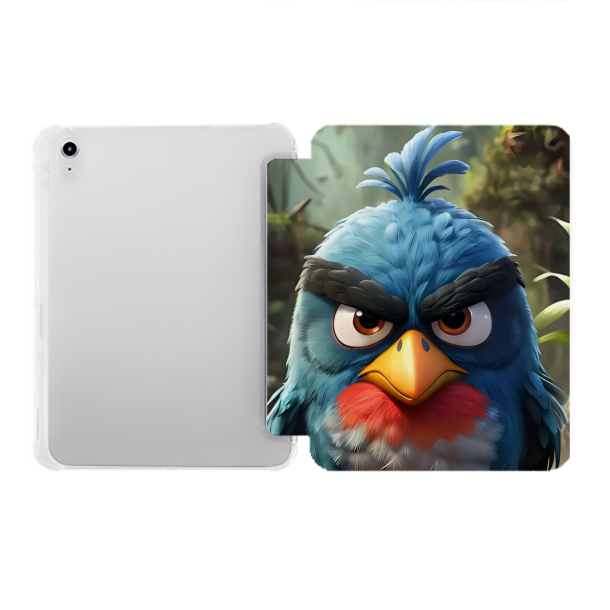 （画像用） Angry Birds アングリーバード IPad ケース ペン収納付き 三つ折りスタンド PUレザー×シリコン 対応機種9.5/10.5/10.9インチ